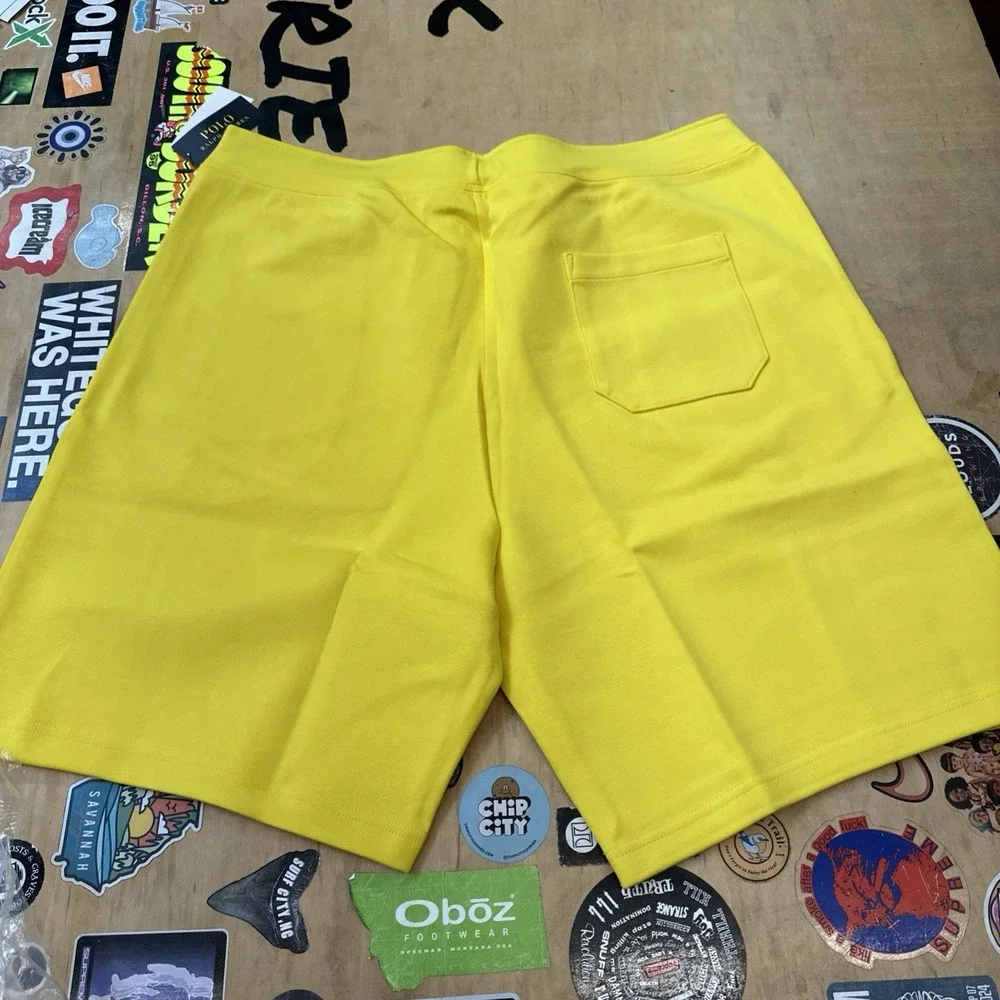 Polo Ralph Lauren‎ Men's Yellow Big & Tall Polo Logo Tech Knit Shorts, 5XB